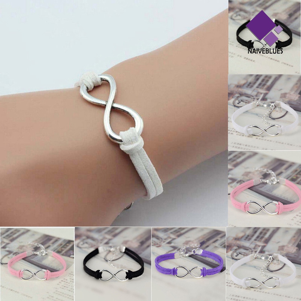 Gelang Rantai Adjustable Desain Infinity 8 Untuk Unisex