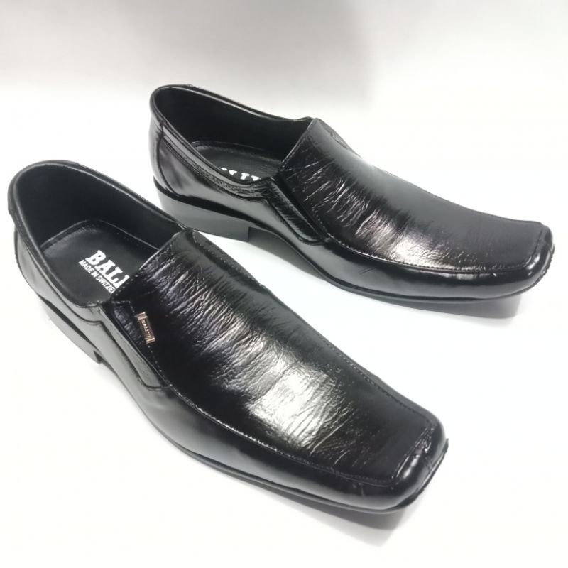 Sepatu Formal Pria/Merek Bally/Pantofel Kerja Polos Pria