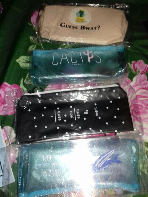 EDW KP14 Tempat Pensil Glitter Clear Pencil Case Pouch ATK 