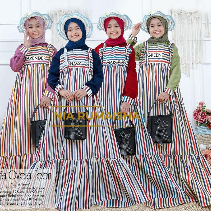 Lagi Tren.. Overall Teen Series Original Nia Rumaisha Muslim Anak/ Fifere Losaida Aloya Kiky Azora A