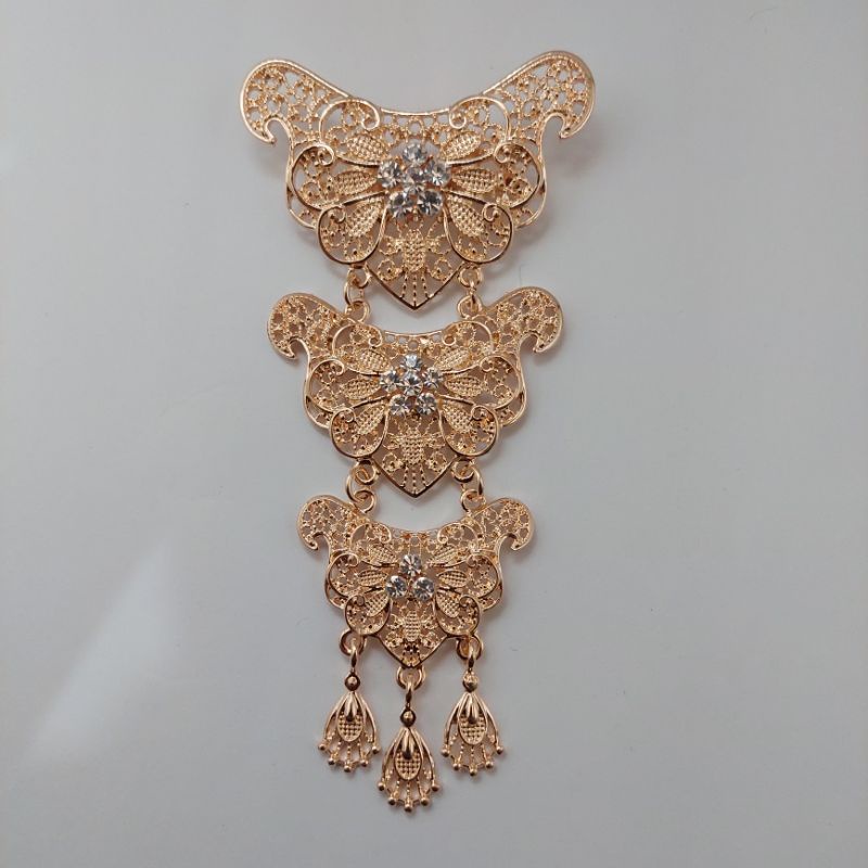 Bros kebaya Bros kutubaru Bros susun tiga-D rose gold