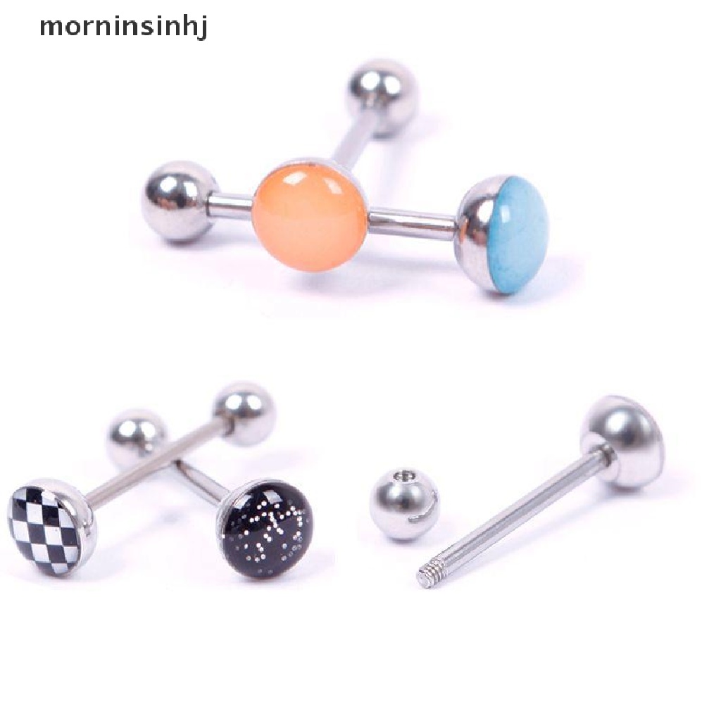 Mornin 30pcs Anting Tindik Lidahtubuh Bentuk Barbell Bahan Metal