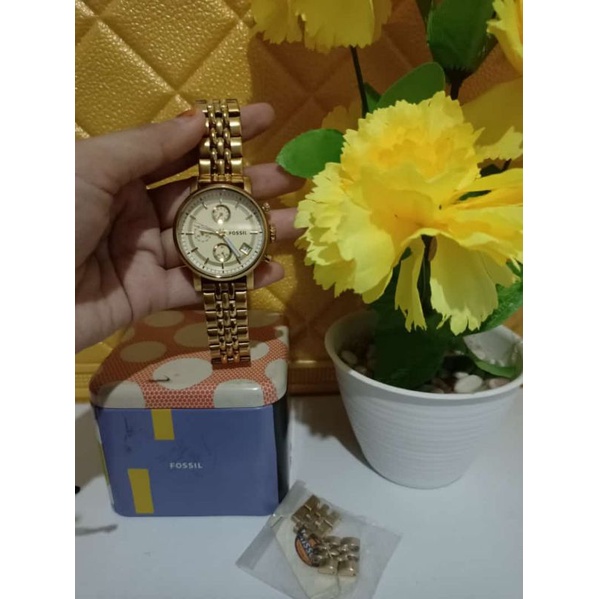 jam tangan pria fossil lengkap box preloved