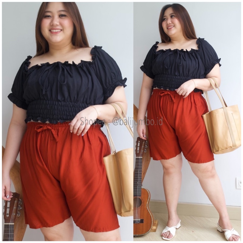 CELANA PENDEK BALI POLOS JUMBO XXL MUAT BB 85-90KG BIG SIZE