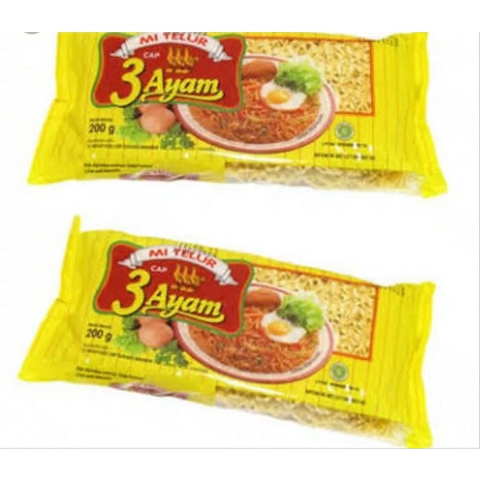 

Mie Telur Cap 3 Ayam Kemasan 200 Gram