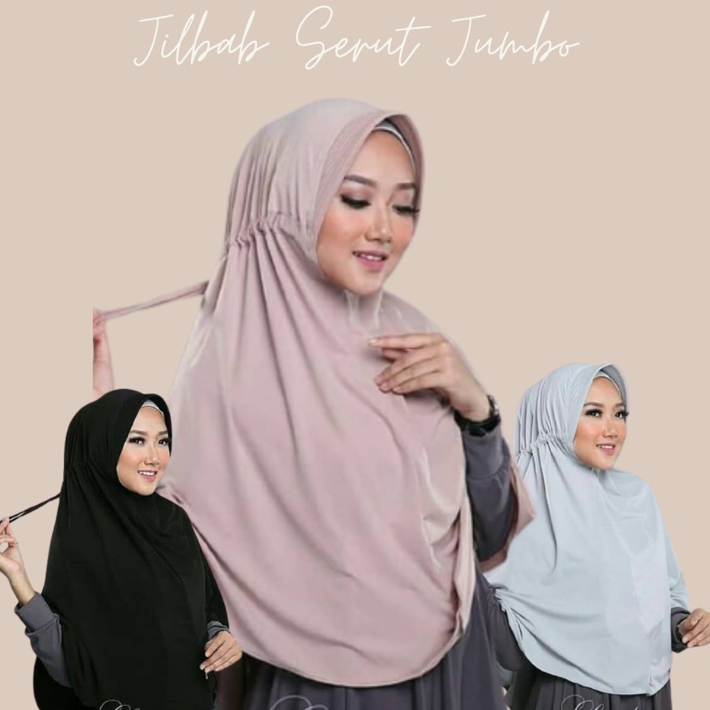 Jilbab instan SERUT JUMBO / serut polos Jokowi jumbo Jersey syari / SERUT Jokowi jumbo Khimar jumbo