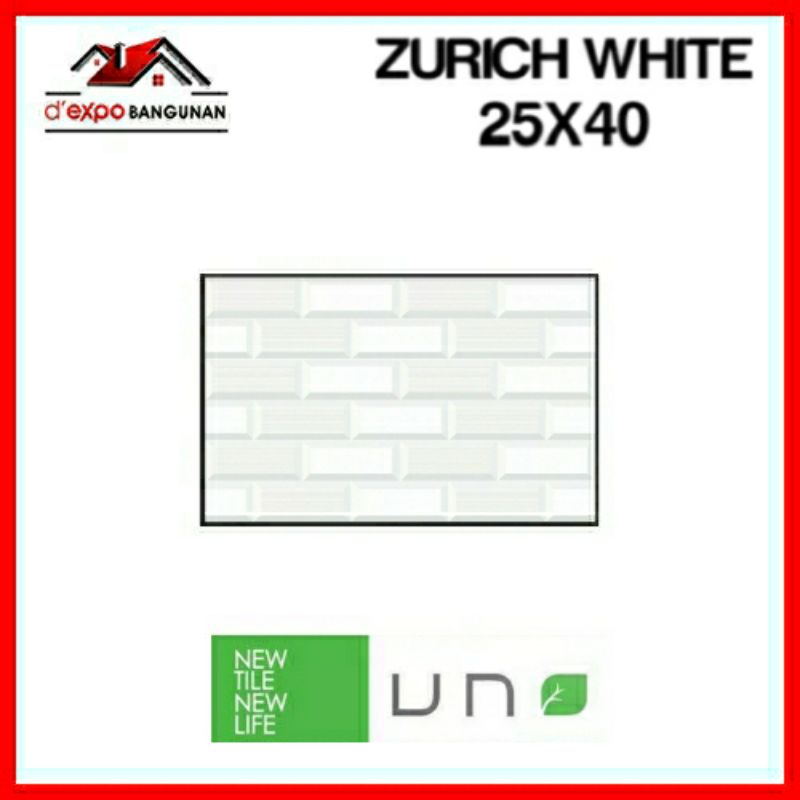 KERAMIK DINDING UNO ZURICH WHITE 25X40