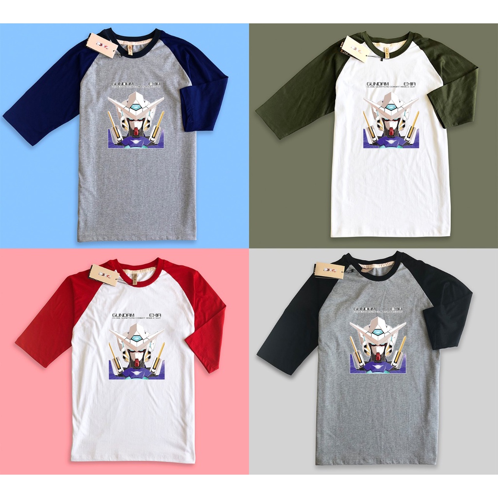 Kaos Raglan Anime Exia Gundam GN 001 Head