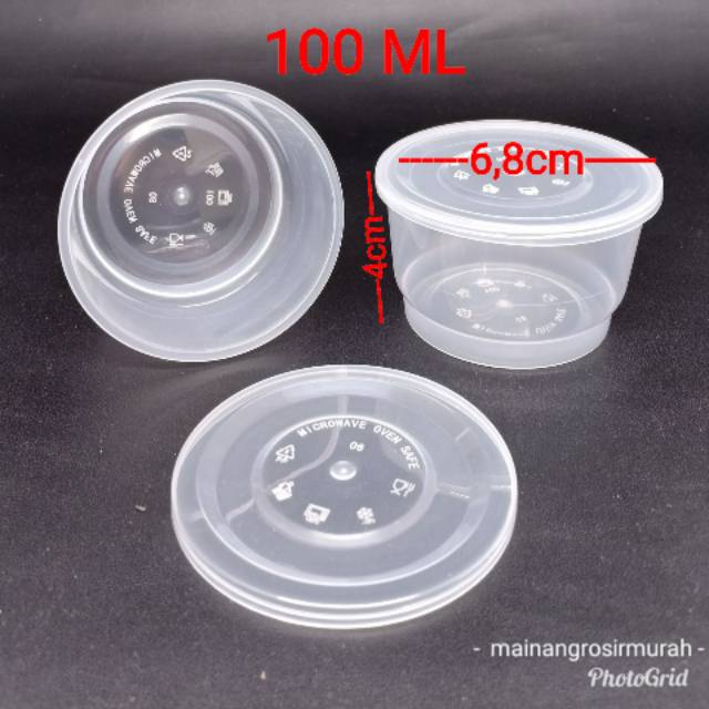 gelas Cup puding/Cup sambel PP TEBAL 100ml 1pak isi 25set