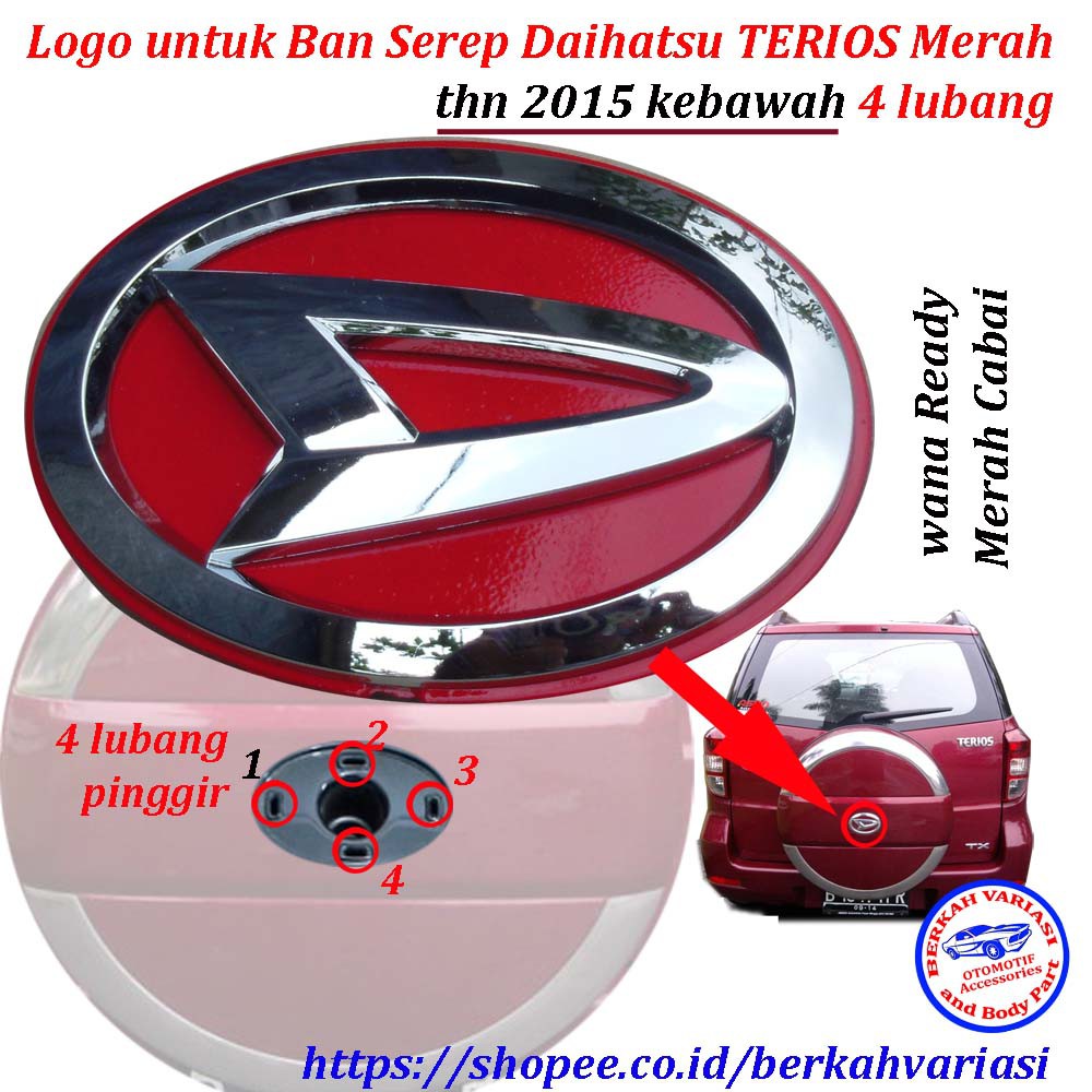 Emblem Logo  Belakang Tutup  Cover Ban Serep Daihatsu Terios 