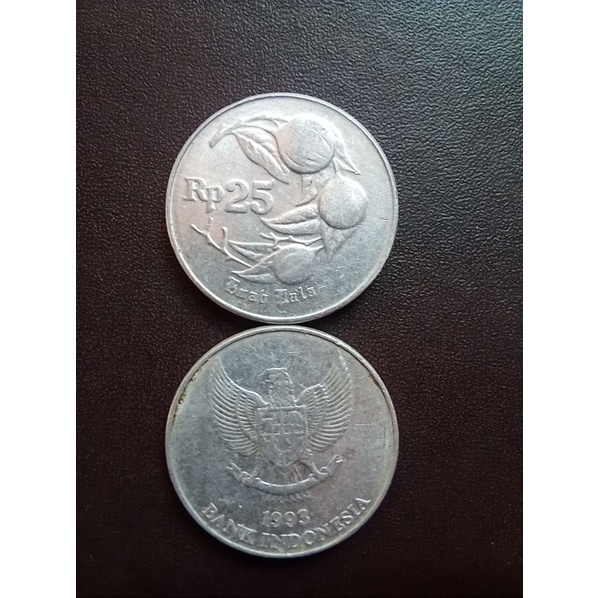 Koin Indonesia 25 Rupiah Buah Pala Tahun 1993( Keydate)