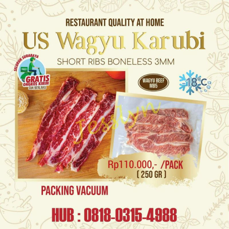 

US WAGYU KARUBI SHORT RIBS BONELESS