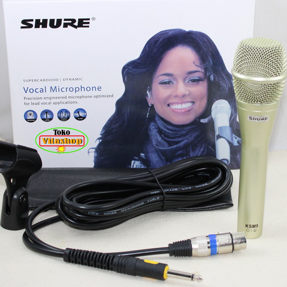 Microphone Shure KSM 9 Mic Kabel / Mikropon Dynamic Mik Suara Jernih