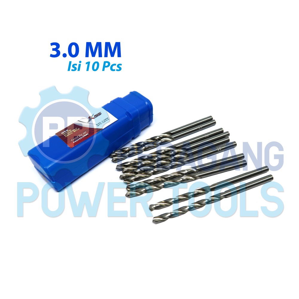 K55 10 PCS MATA BOR BESI 3 MM MATABOR KAYU ALUMINIUM HSS DRILL BITS