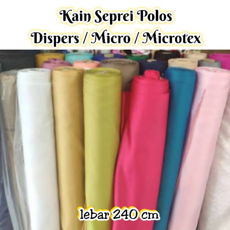 Kain katun seprei sepre dispers polos bahan gordyn gorden