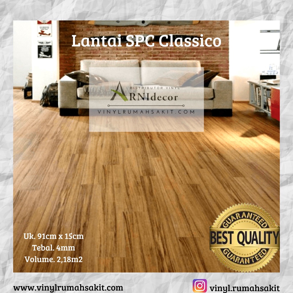 Lantai SPC Classico Tebal 4mm - High Quality Anti Rayap Murah