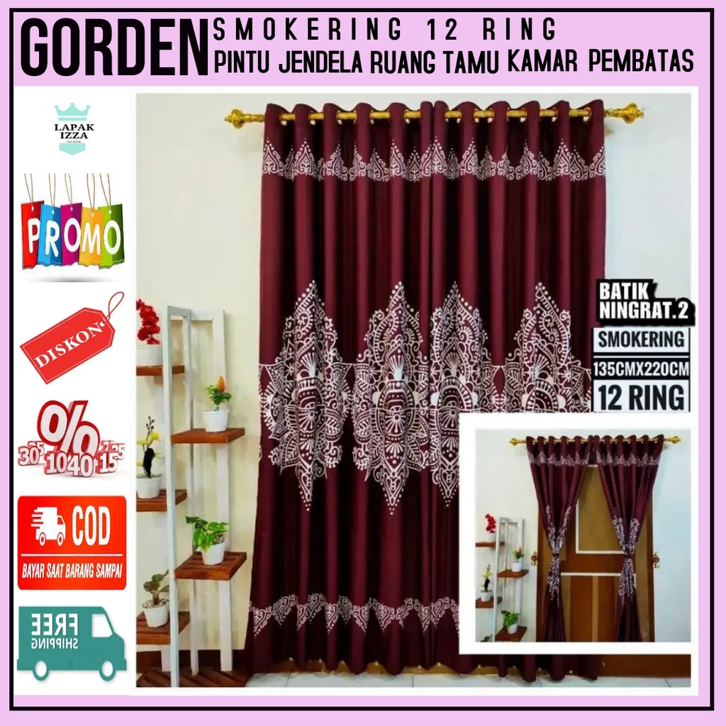 Gorden Jendela Cantik Gorden Pintu Gorden Minimalis 12 Lubang Hordeng Pintu