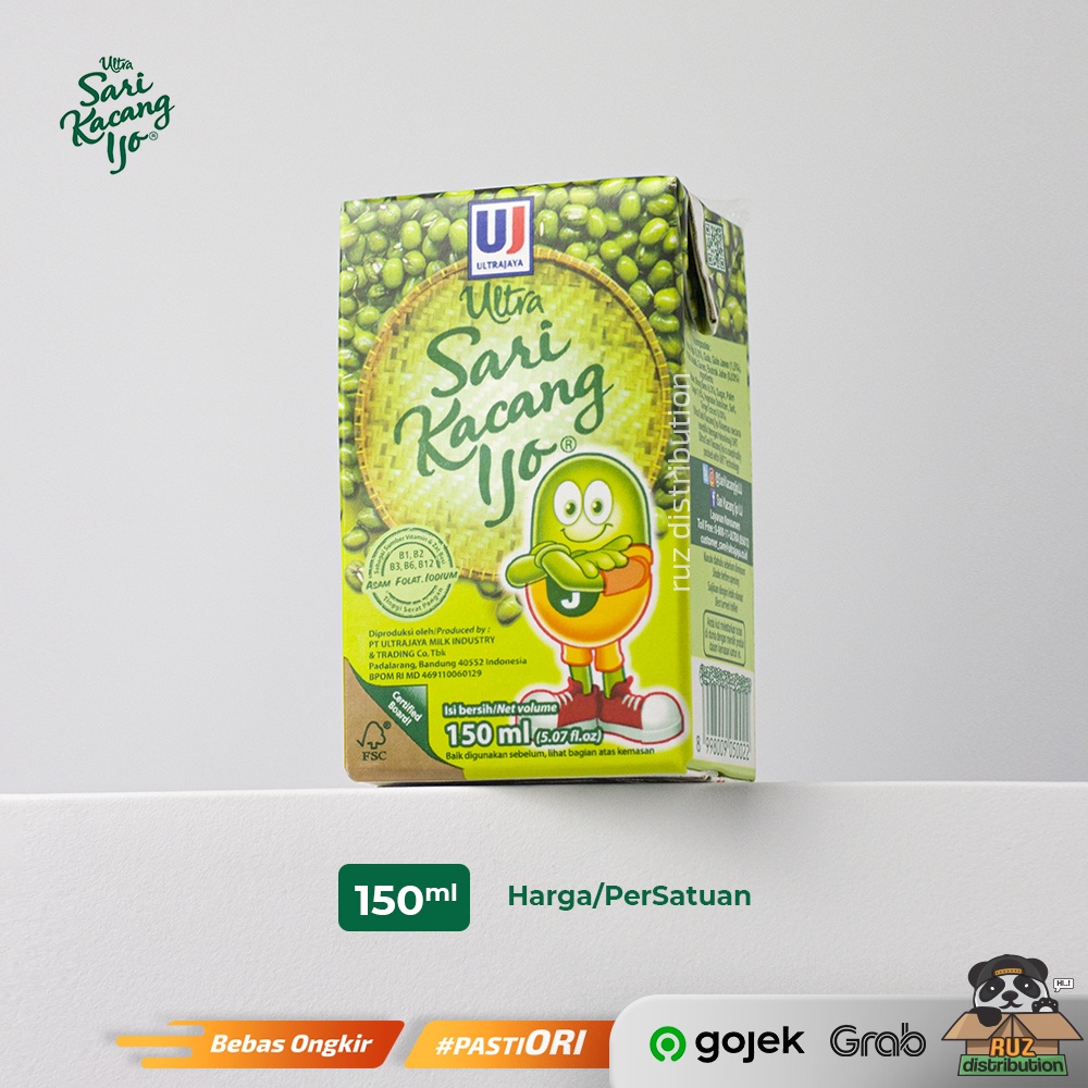 Ultra Sari Kacang Ijo USKI Sari Kacang Hijau 150ml Satuan