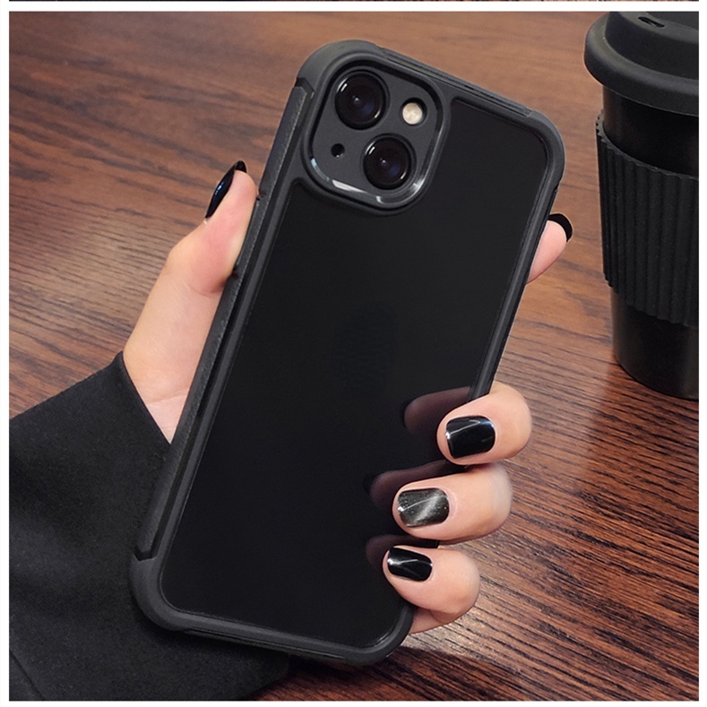 IPHONE Casing Ponsel Transparan Akrilik Mewah Kompatibel Dengan Iphone14 13 Pro Max12 11 Pro MAX Back Cover Soft Clear Shockproof Case