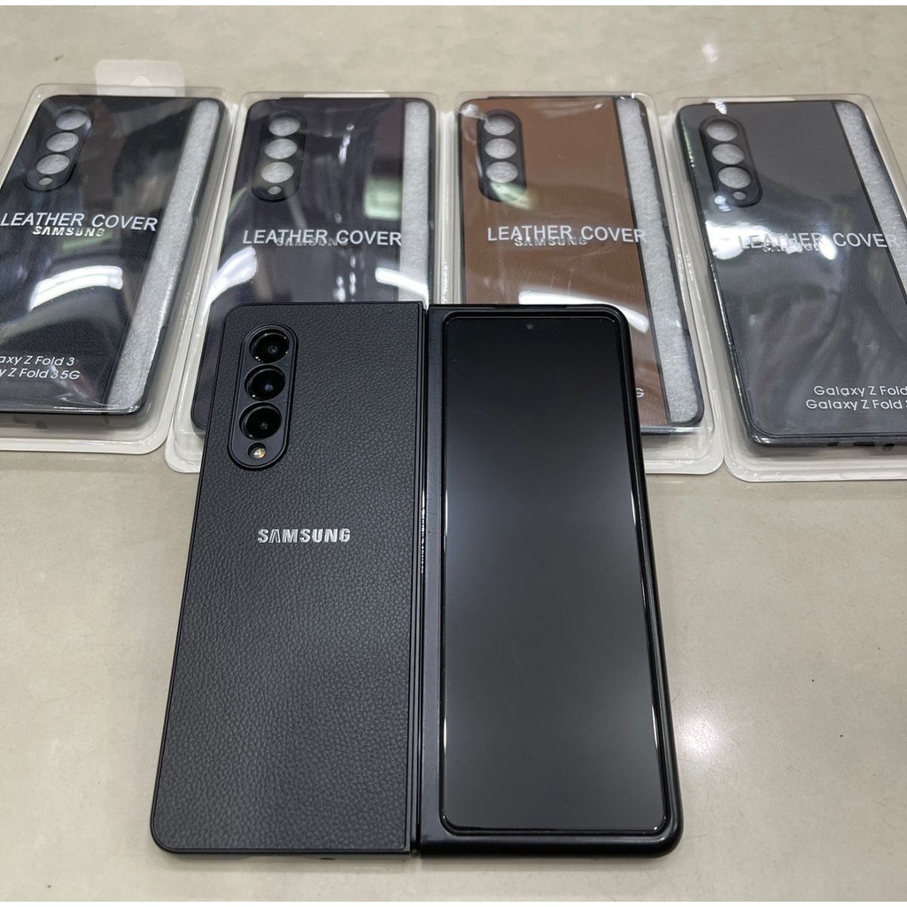 LEATHER HARD CASE SINTETIS SAMSUNG GALAXY Z FOLD 5 FOLD 4 FOLD 3 5G FOLD 2 FOLD 1 HIGH QUALITY CASE WITH LOGO + PROTECTOR CAMERA