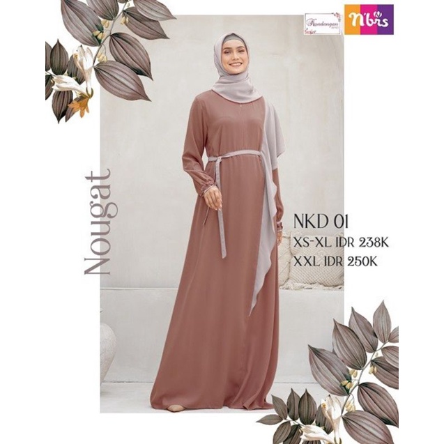 Nbrs Gamis NKD 001// NB A92 // NB A99 Honey Peach dan Moss Green/ Baju Fashion Muslimah
