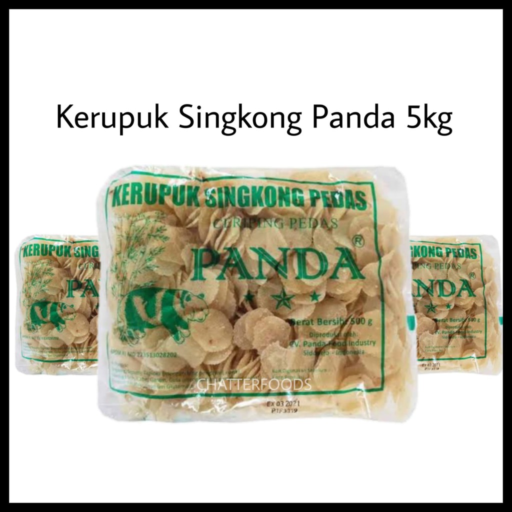 

Kerupuk Singkong Pedas PANDA 5kg / Ceriping Pedas Mentah / Keripik Singkong