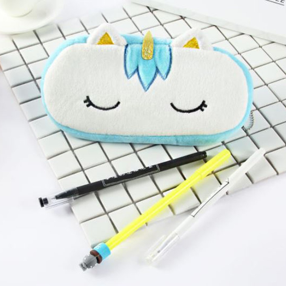 tempat pensil unicorn plush pencil case (4A3)  stp034