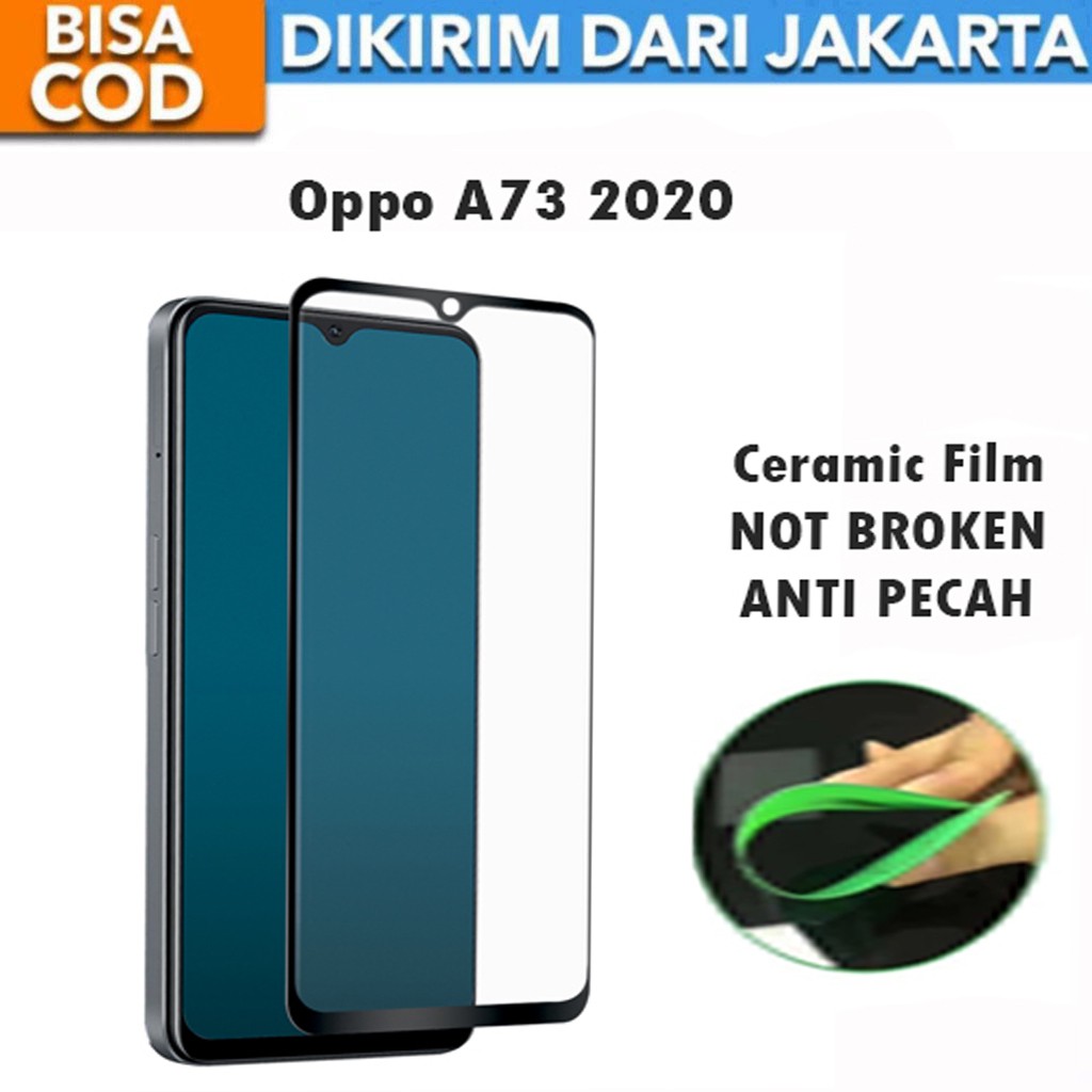 Tempered Glass Oppo A73 2020 Full Cover / Full Screen Ceramic Film Anti Gores