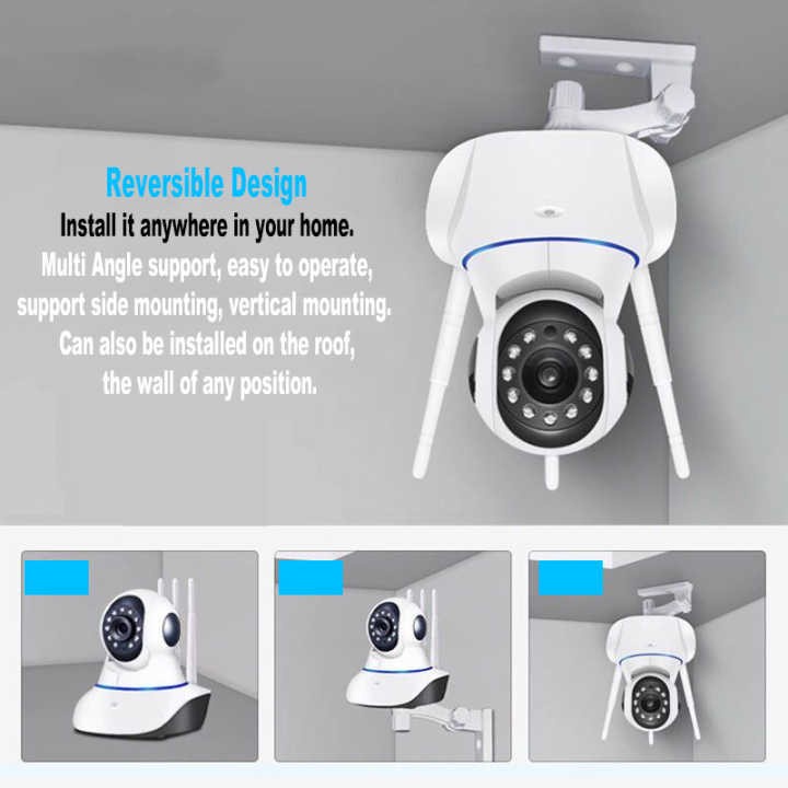 IP CAMERA CCTV WIRELESS WIFI ROTARY 3 ANTENA 1080HD/IP CAM HOME SECURITY APP V380 KAMERA