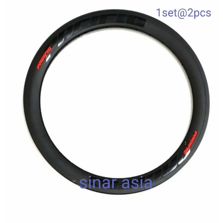 Velg rim alloy 28H sepeda lipat 16 x 1 3 /8 Pacific ( lebar 3.5cm, pentil AV, disc brake) - 1set