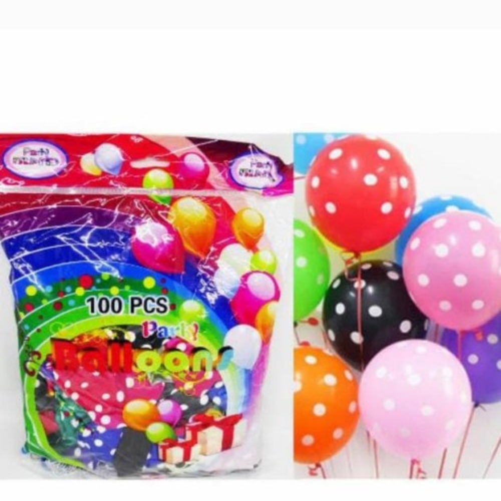 BALON PESTA ULTAH DLL BAHAN LATEKS POLKADOT TEBAL BALON POLKADOT RANDOM WARNA WARNI BISA COD IMF