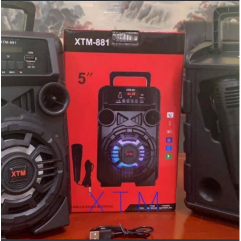 SPEAKER BLEUTOOTH XTM-881 FREE MIC Extra BASS MURAH