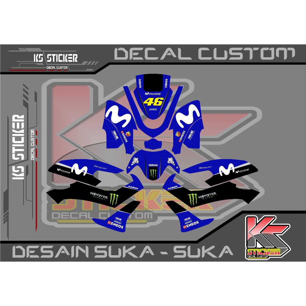 stiker decal nmax movistar biru Limited