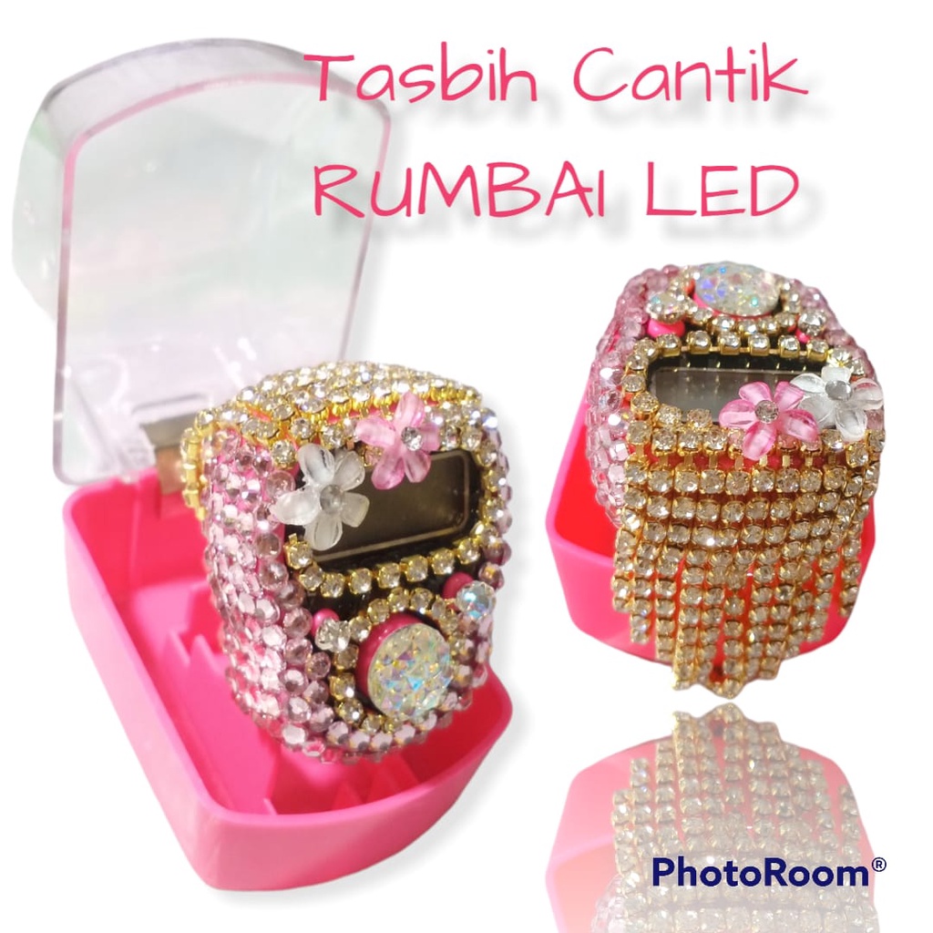 tasbih digital cantik mutiara swarovsky RUMBAI LED