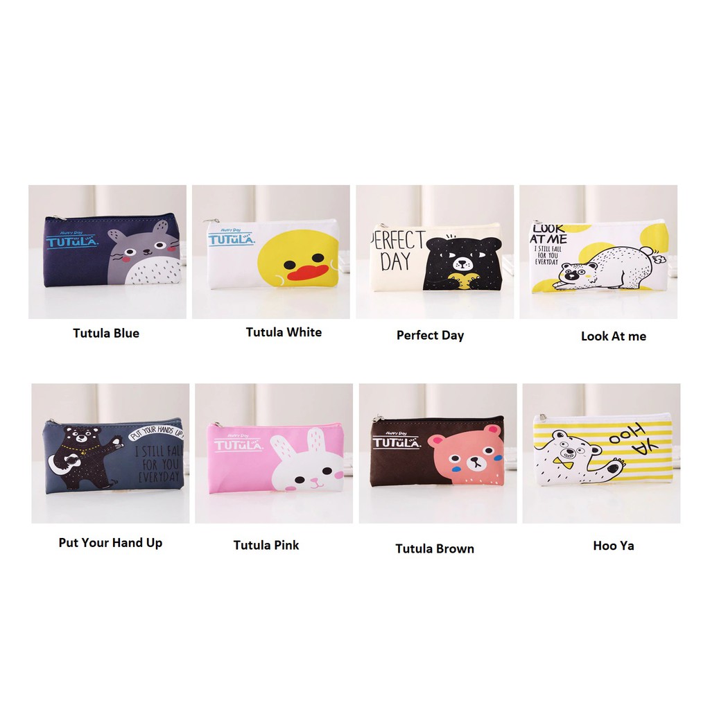 Ennwen TP0056 Tempat Pensil Fun Printing 8 Design Pencil Case  / Tempat Kosmetik-1