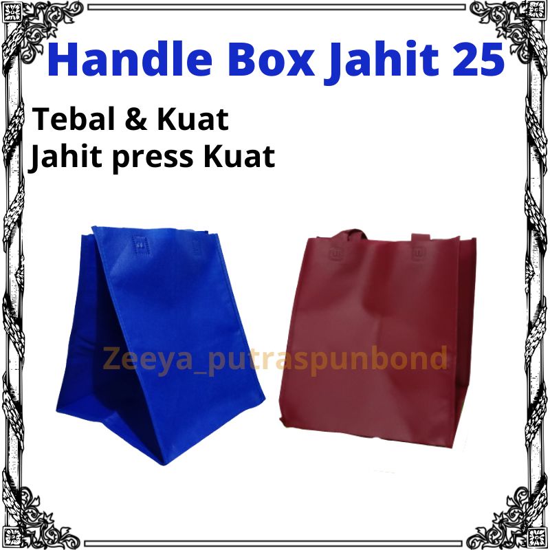 

Tas Hajatan 22,5X25,5 kotak Box Nasi 22/Handle Box Jahit Tebal dan kuat 5 kg bahan Spunbond 75 gsm