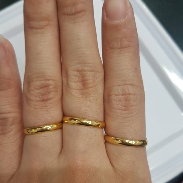  Cincin  emas  asli kadar 875 model  polos simple 15718 Shopee Indonesia 