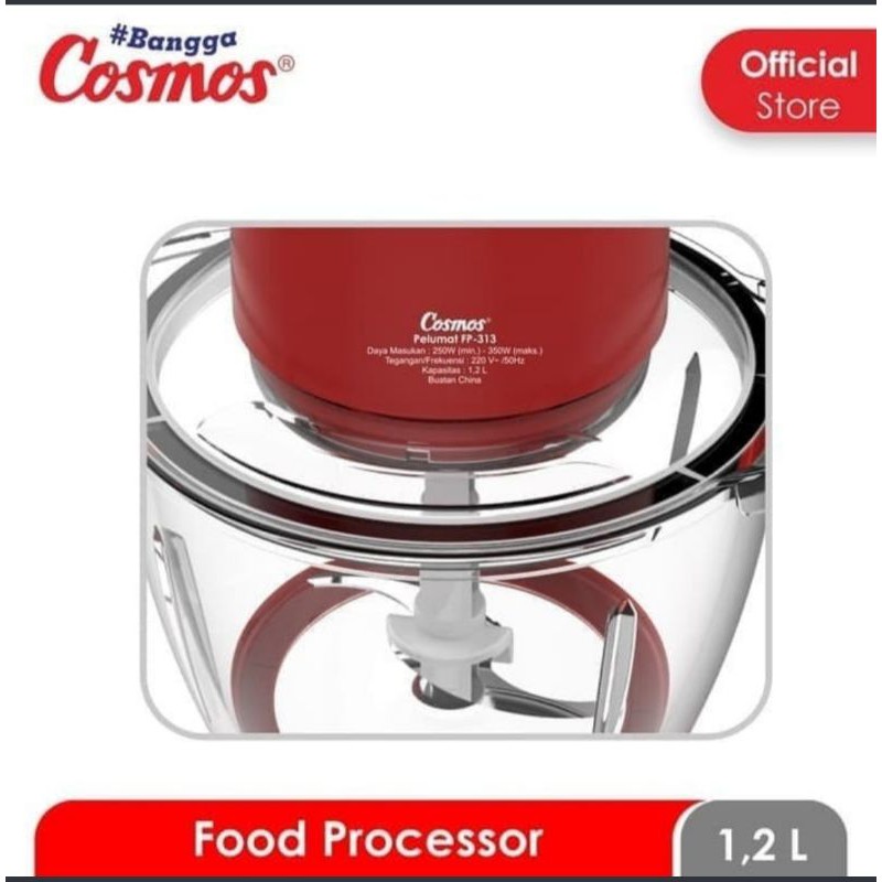 COSMOS FB 313 - Chopper Daging - Food Processor 1,2 Liter - Pengiring Daging  - Garansi Resmi 1 Tahun