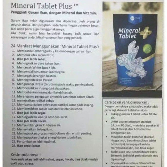 MINERAL TABLET SG FISH (VITAMIN IKAN) ISI 40 TABLET