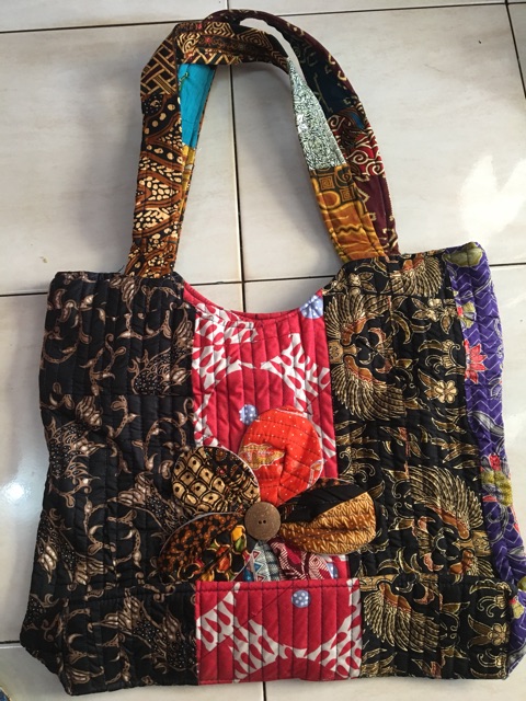 tas batik perca tote bag