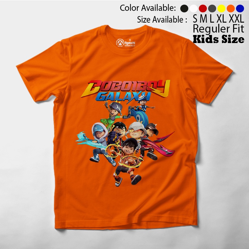 Baju Kaos Atasan Anak Laki - Laki BoboiBoy Galaxy Kuasa 7 Blaze Api Duri Es Gempa Halilintar Solar Topan