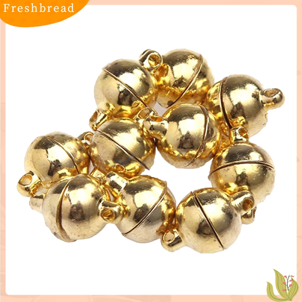 [Fresh] 10Pcs 6mm / 8mm Kalung Clasp Magnetik Bentuk Bola Bulat DIY