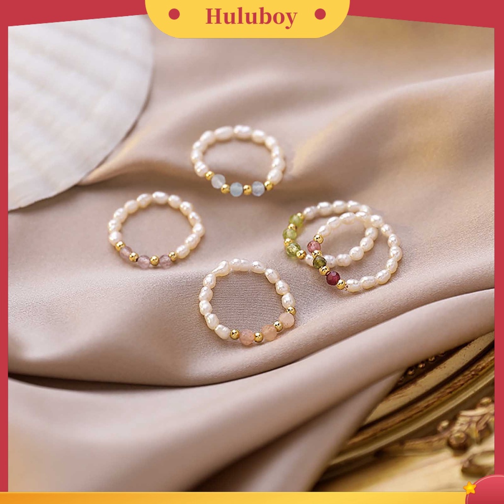 Hu Hu Hu Hu Hu Alat Bantu Pasang Kacamata♡ Perhiasan Cincin Tali Mutiara Imitasi Multi Manik-Manik Untuk Hadiah Wanita
