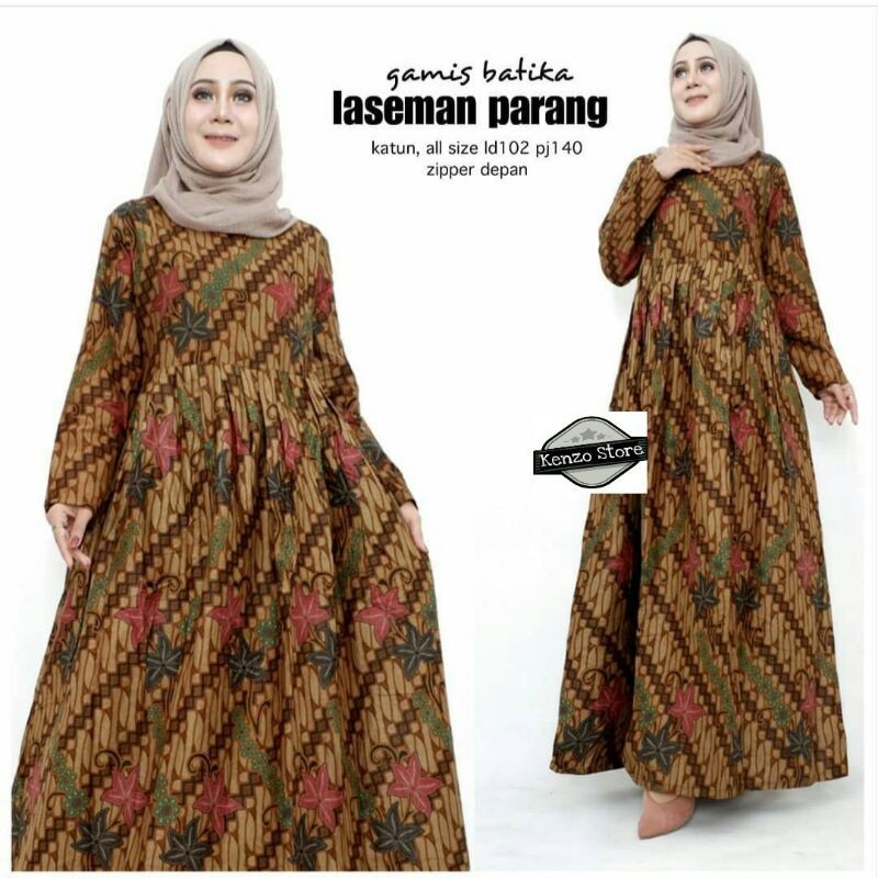 Gamis batik batika laseman parang/batikgamis/gamismodern/busanamuslimwanita