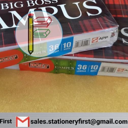 

♪ Buku Tulis Big Boss Campus Maxi 36 Lembar per Pack 10 Buku ℗