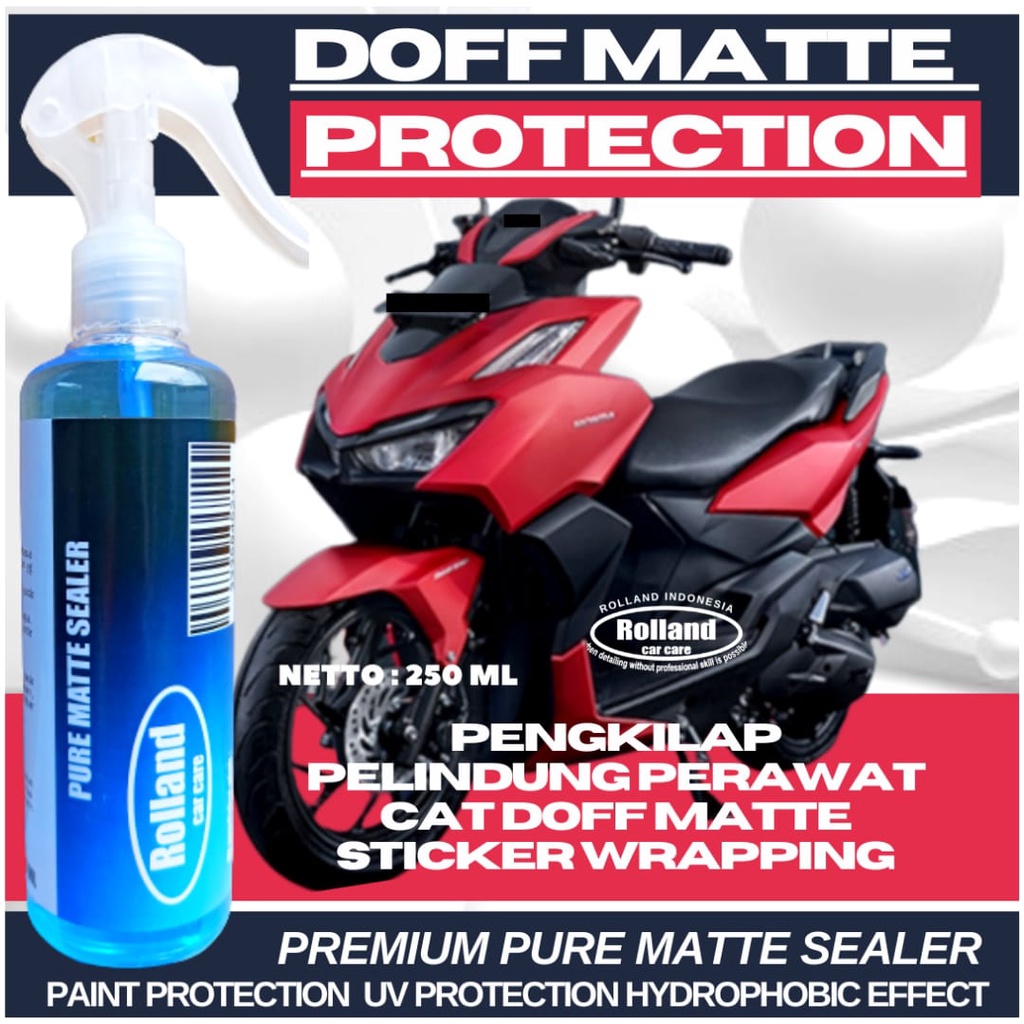 Jual Pengkilap Body Motor Doff Hitam Permanen Rolland Pure Matte Sealer Ml Pengkilap Body