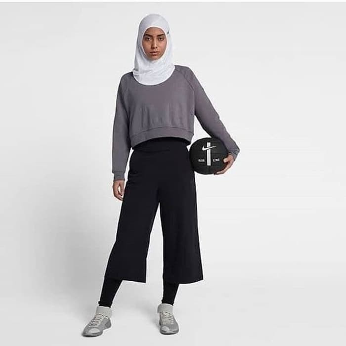 hijab jilbab sport olahraga n1ke kerudung muslim Putih Dan Hitam volly fitness zumba gym