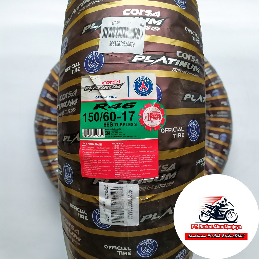  Corsa  Platinum R46 150 60 17 Ban  Motor  Sport Tubeless 