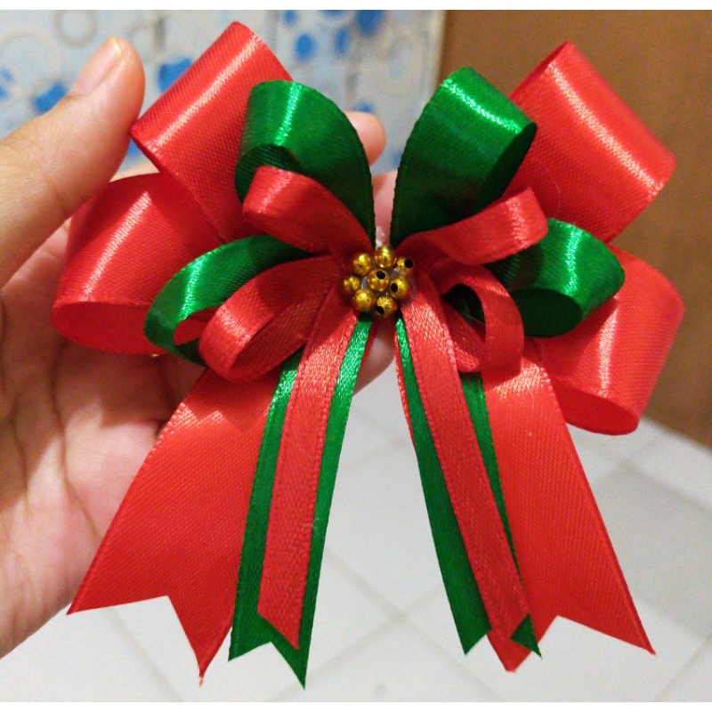 

Pita Natal Souvenir 3 Tumpuk / Pita Satin / Pita Hampers / Pita Kado / Pita Jadi / Pita Parcel Besek