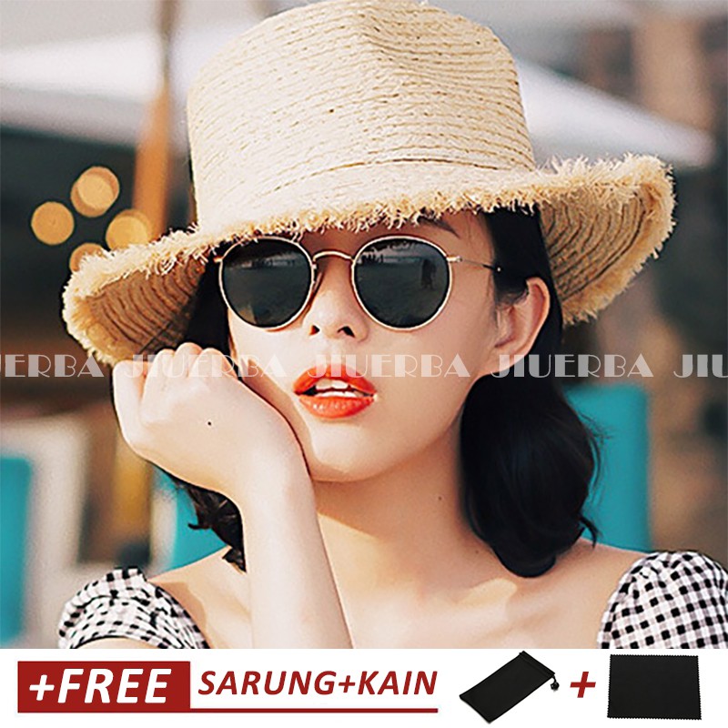 (YUZHU) Bayar di Tempat Korean Design Retro Small Kacamata Wanita/Pria Women Sunglasses